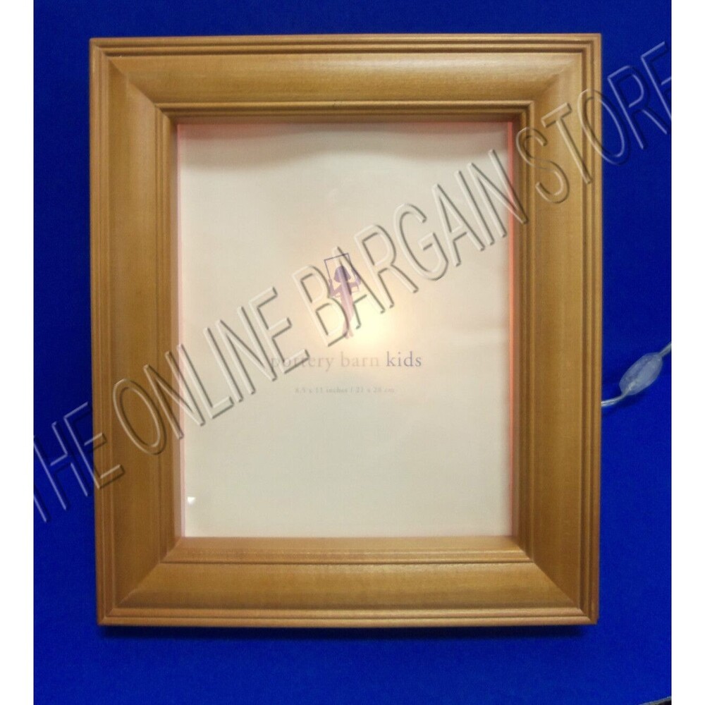 Pottery Barn Kids Hudson Light Up Picture Photo Frame wedding Baby 8.5x11 Honey